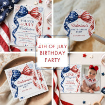 Red White & Blue Bow 4th of July Party