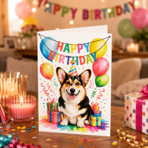 Happy Birthday Dog Party Cards