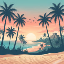 Vintage Cancun 2026 Tropical Beach Sunset