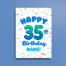 (Age 30-39) Balloon Numbers Birthday Card