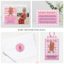 Shes Ready to Pop Retro Soda Girl Pink Baby shower