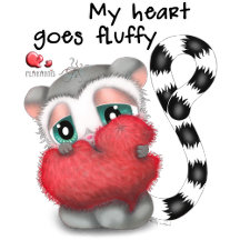 Sweet hand-drawn Lemur in Love for Valentine's Day