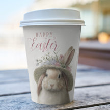 Happy Easter Cute Floral Bunny Rabbit