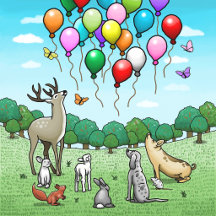 Animals with Balloons Birthday Collection