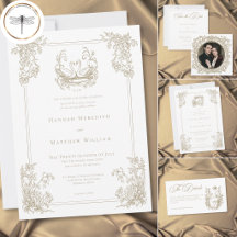Vintage Elegant Gold Crest Garden Wedding
