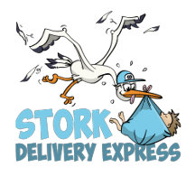 De ooievaar baby bezorg service. Jongens editie. 