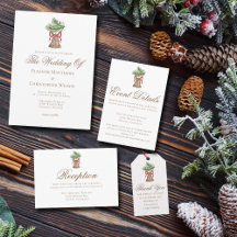 Vintage Christmas Bell Minimalist Holiday Wedding