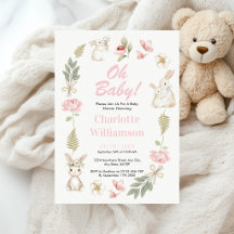 Oh Baby Floral Bunny Baby Shower
