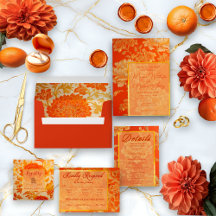 Opulent Mandarin Orange Floral Wedding Suite 