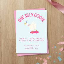 One Silly Goose, Pink Girl 1st Birthday Party