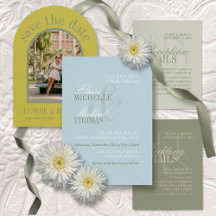 Modern Chartreuse Blue Wedding Suite