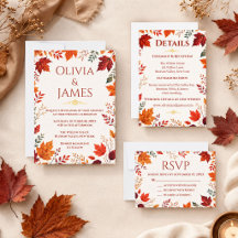 Rustic Fall Autumn Ivory & Orange Leaves