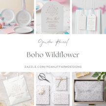  Gender Reveal - Boho Wildflower Neutral Floral 