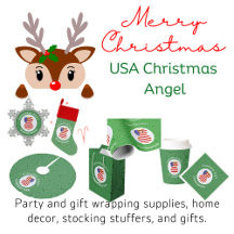 USA Flag Christmas Angel Decor