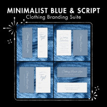 Dusty Blue Script Clothing Branding Suite
