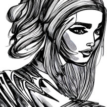 Lineart in style of famous art.