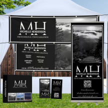Black & White Monogrammed Logo 1 Photo Booth decor