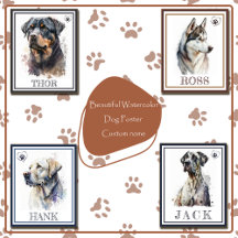 Beautiful Watercolor Dog Poster - Custom name
