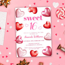 Pink Cute Girly Teen Sweet 16 Birthday