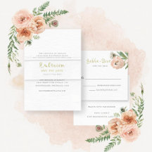 Elegant Pastel Watercolor Floral Wedding Suite
