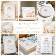 Blue Gingham Pumpkin Baby Shower