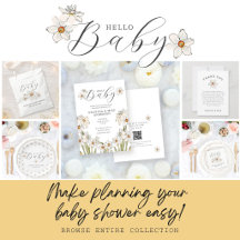 Whimsical Spring Daffodil Hello Baby Shower