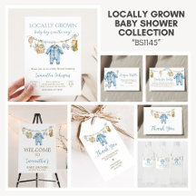 Locally Grown Baby Boy Shower Collection