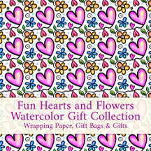 Fun Hearts and Flowers Watercolor Gift Collection