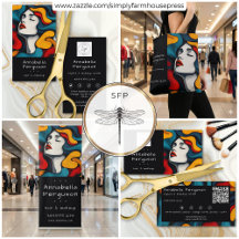 Modern Pop Art Retro Colorful Hair Makeup Business