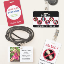 Custom Allergy Alert Plastic Badges