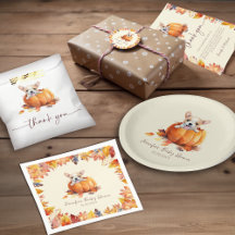 Cute Little Pumpkin Puppy Fall in Love Baby Shower
