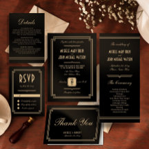 Elegant Classic Art Deco Black and Gold Wedding