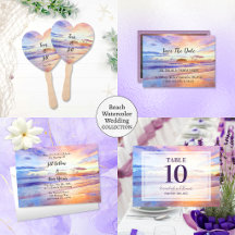 Beach Watercolor Wedding -CE