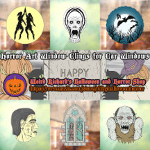 Horror Art Window Clings for Car Windows