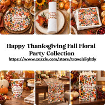 Happy Thanksgiving Fall Floral Party Supplies