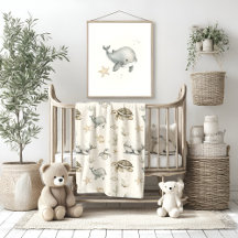Watercolor Coastal Baby Animals | Ocean Nursery & 