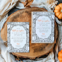 Little Pumpkin Black and White Fall Baby Shower