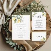 Elegant Citrus Lemon Italian Wedding Collection