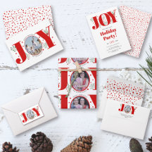 Christmas holiday JOY with photo and greenery