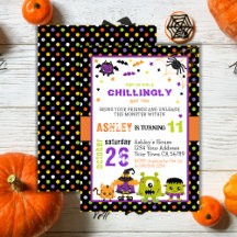 Fun Colorful Kid's Halloween Birthday Stationery