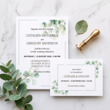 Botanical Greenery Eucalyptus Watercolor Wedding