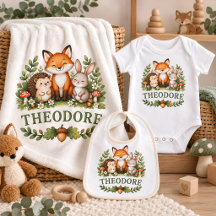 Personalized Woodland Friends Baby Collection