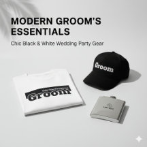 The Modern Groom’s Squad: Minimalist Black & White