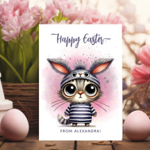 Happy Easter Funny Kittens with Bunny Ears Easter 
