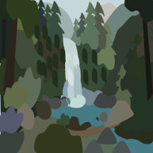 Waterfall Tropical Forest