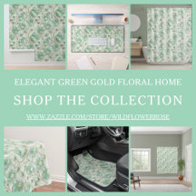 Green Gold Floral Home Collection
