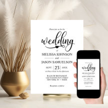 MINIMALIST ELEGANT BLACK & WHITE HEART WEDDING