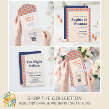 Blue and Orange Wedding Invitations