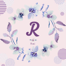 Stylish Purple and Pink Watercolor Floral Wreath