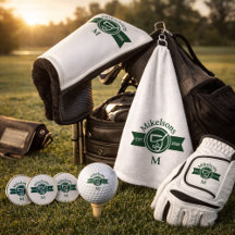 Personalized Classic Green Golf Monogram Crest